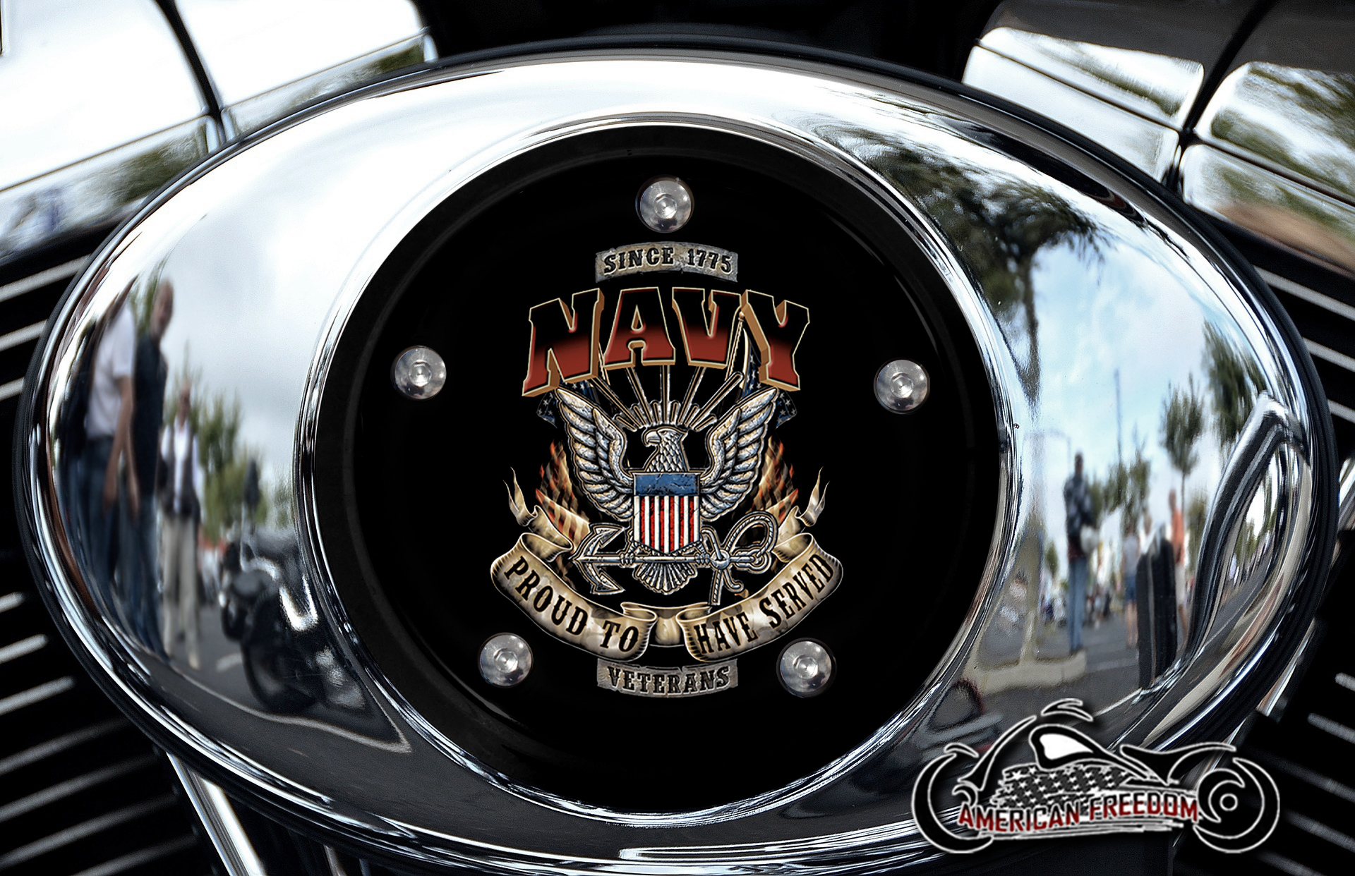 Harley Air Cleaner Cover - Proud Navy